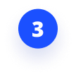 A blue circle with the number 3 in white at the center, surrounded by a blue dotted halo effect, representing a proven process.